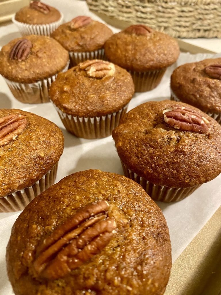 Freshly baked artisan muffins served at Ocean Wilderness Inn, highlighting the local flavours and homemade hospitality of Shirley, BC.