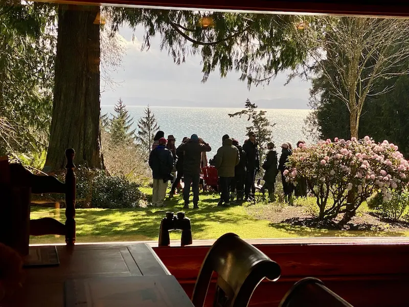 Group relaxing on retreat at Ocean Wilderness Inn